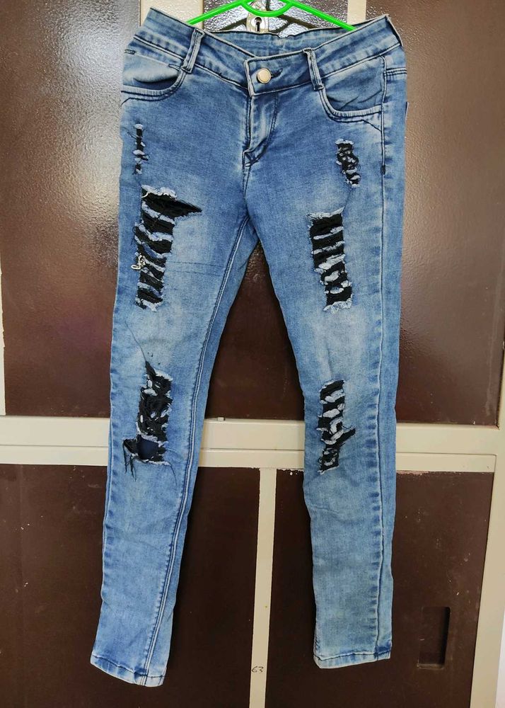 Ribbed Denim Jeans