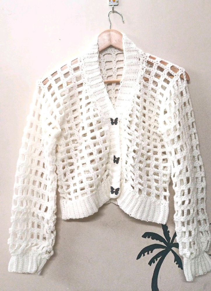 Handmade Crochet Crop Cardigan