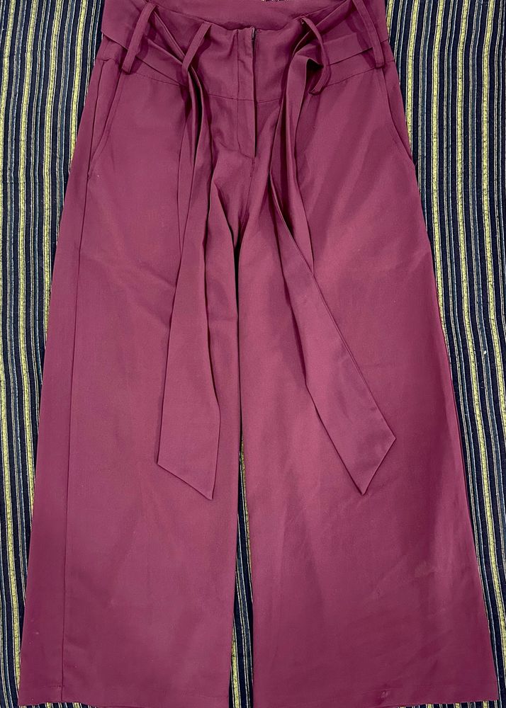 Flared Maroon Palazzo