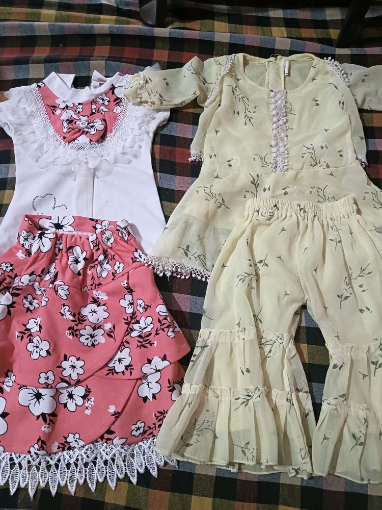 Baby Girl Kid Party Wear Dresses Combo