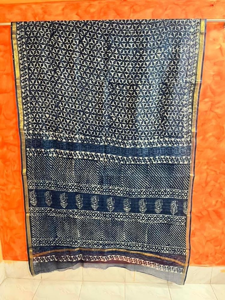 Indigo Cotton Kota Doria Saree 🔷🔹🔷🔹🔷