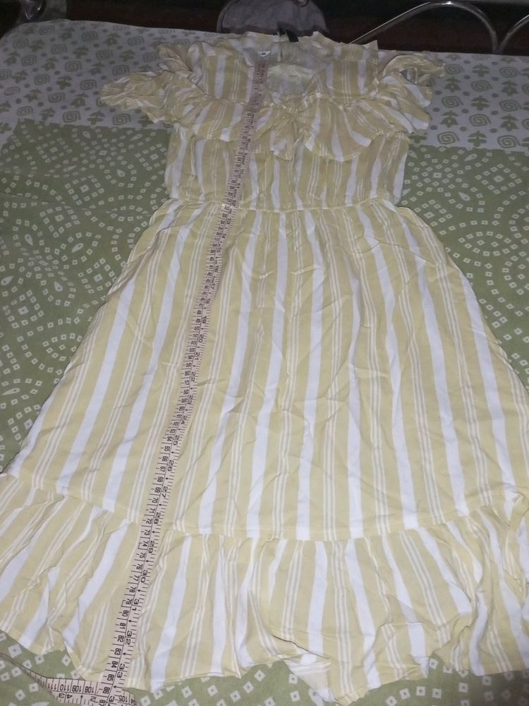 New 200% Cotton Yellow Dress