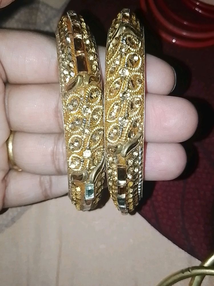 Golden Stone Bangles