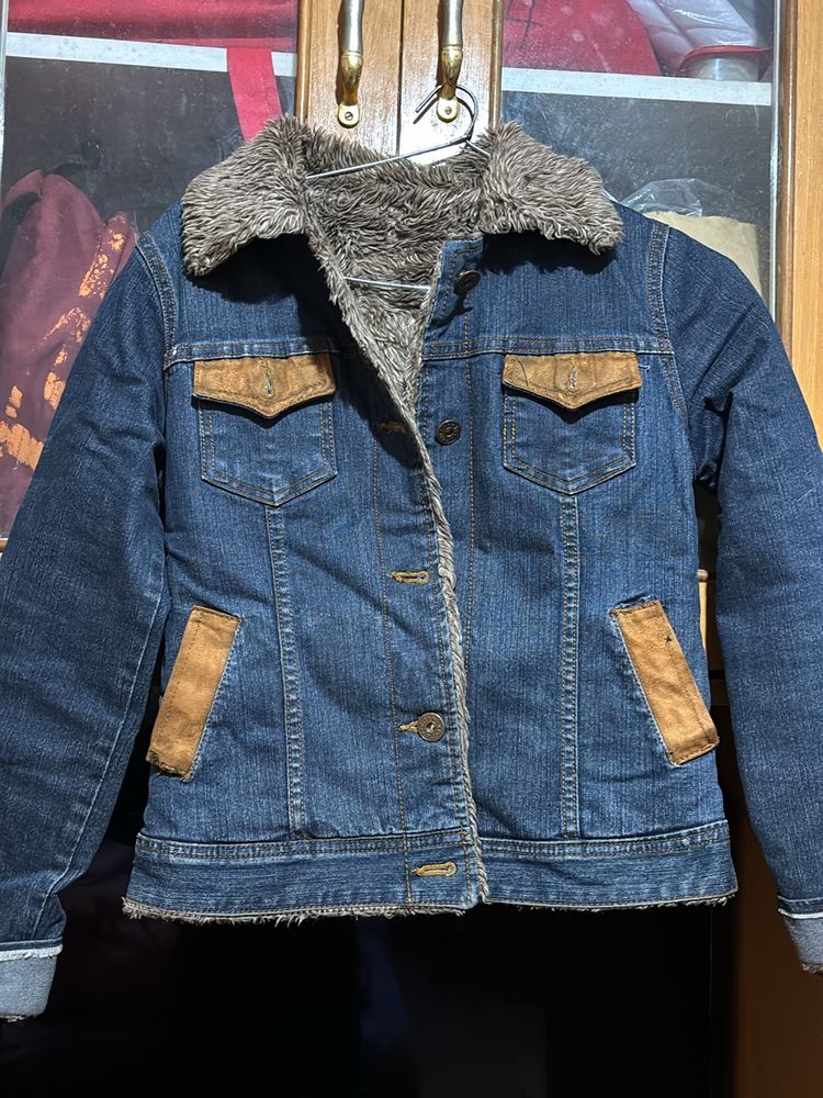 Fur Denim Jacket On Sale For Dussehra Offer