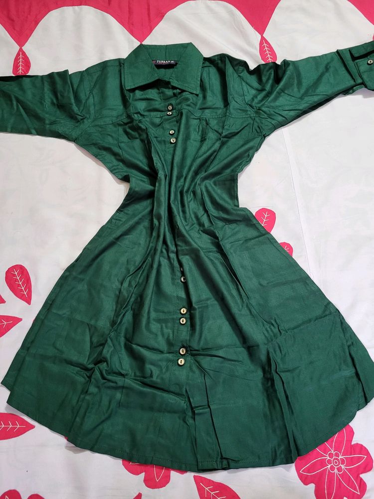 Beautiful Green Shirt Dress