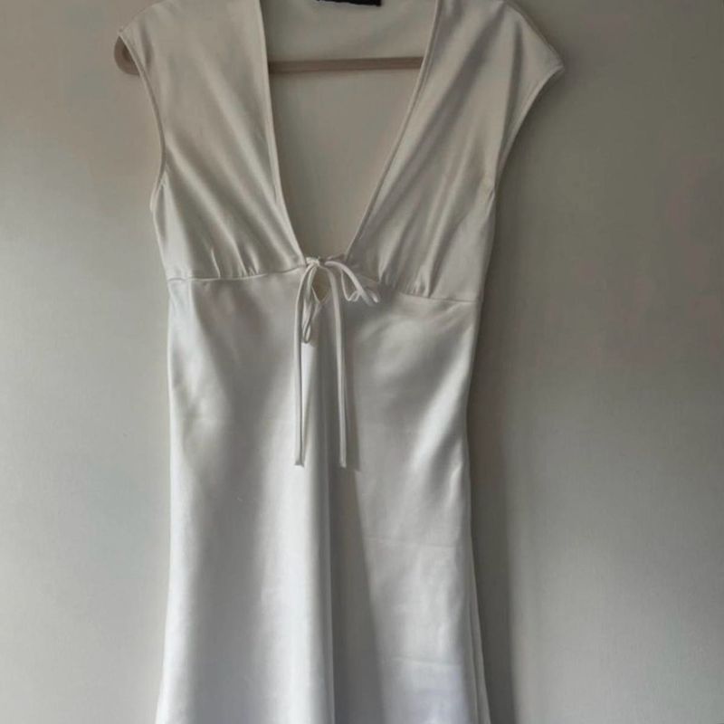 Zara White Satin Dress