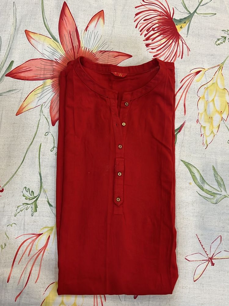 W Red Colour Kurta