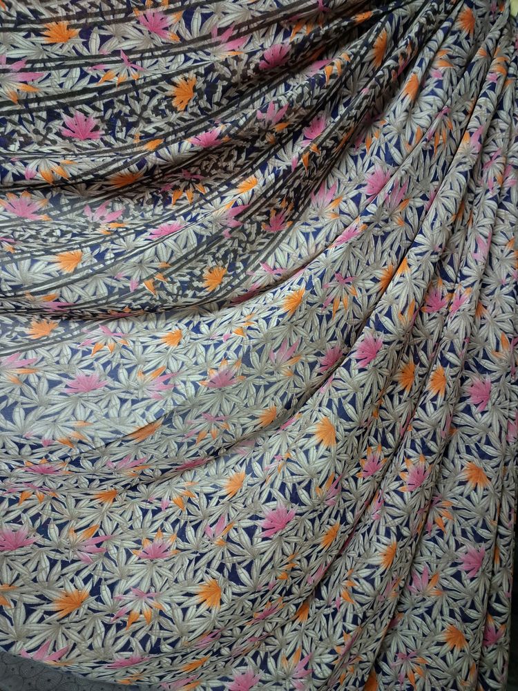 Floral Blue Easy To Wear Saree|New With Blouse