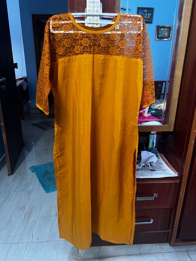 Mustard Kurti Fits Xl