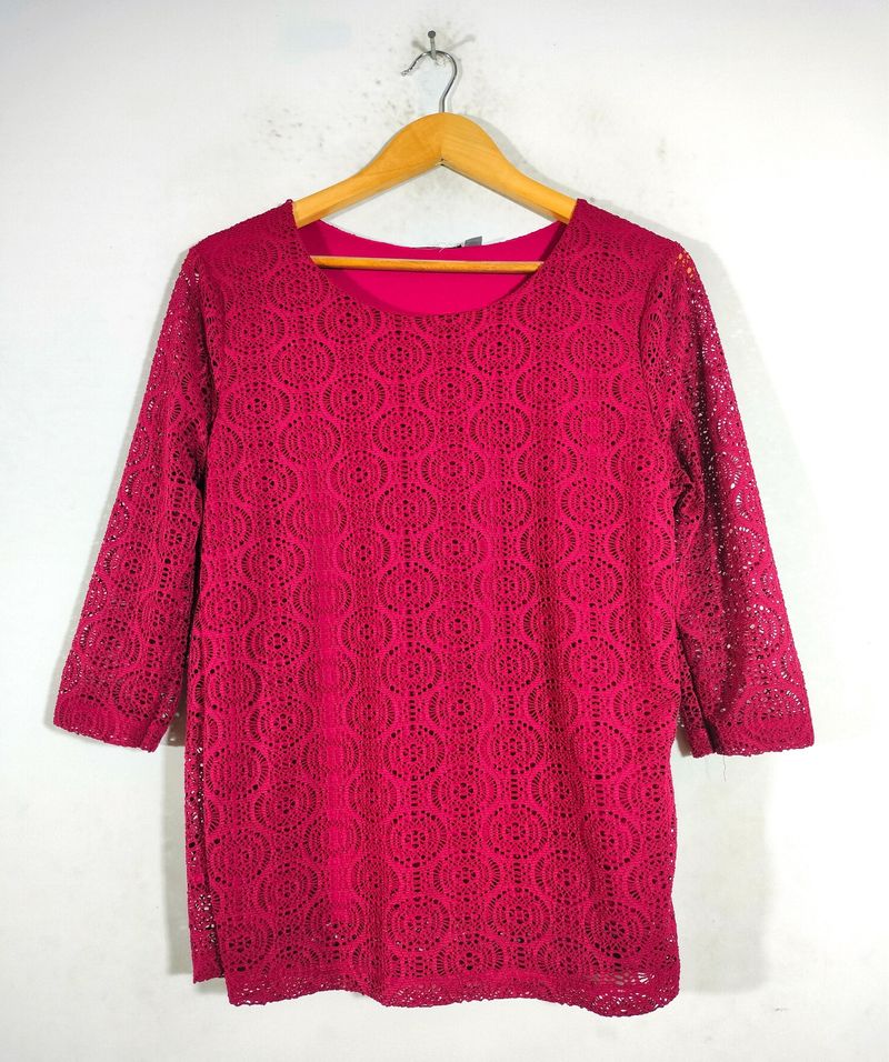 Maroon Lace Tops (Women's)