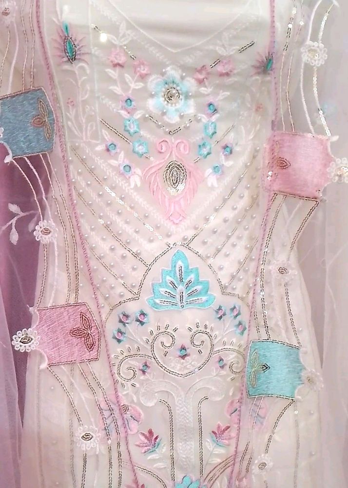 Pakistani Embroidered Fancy Dress Material