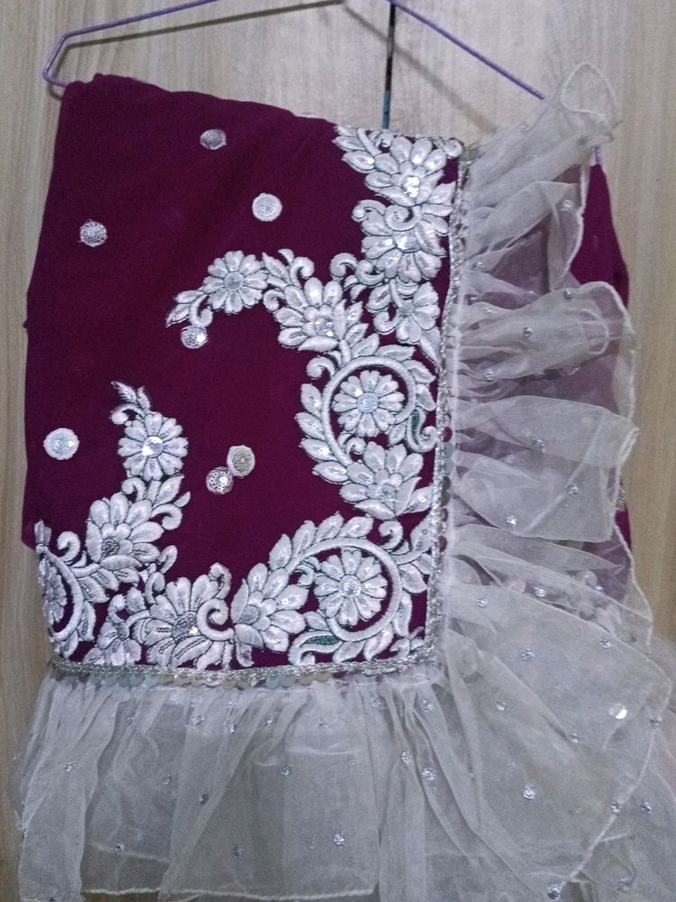 Frill Saree Reshm Work