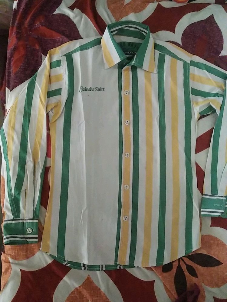 Yellow N Green Line Shirt