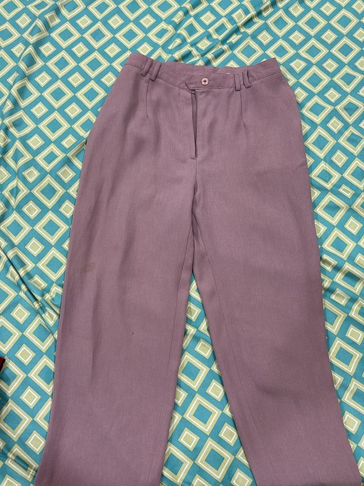 Mauve Straight Work Office Pants