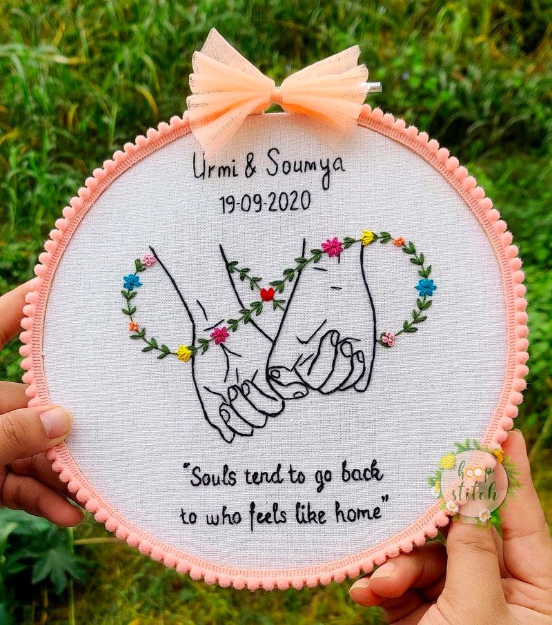 Holding Hand Hoop Art