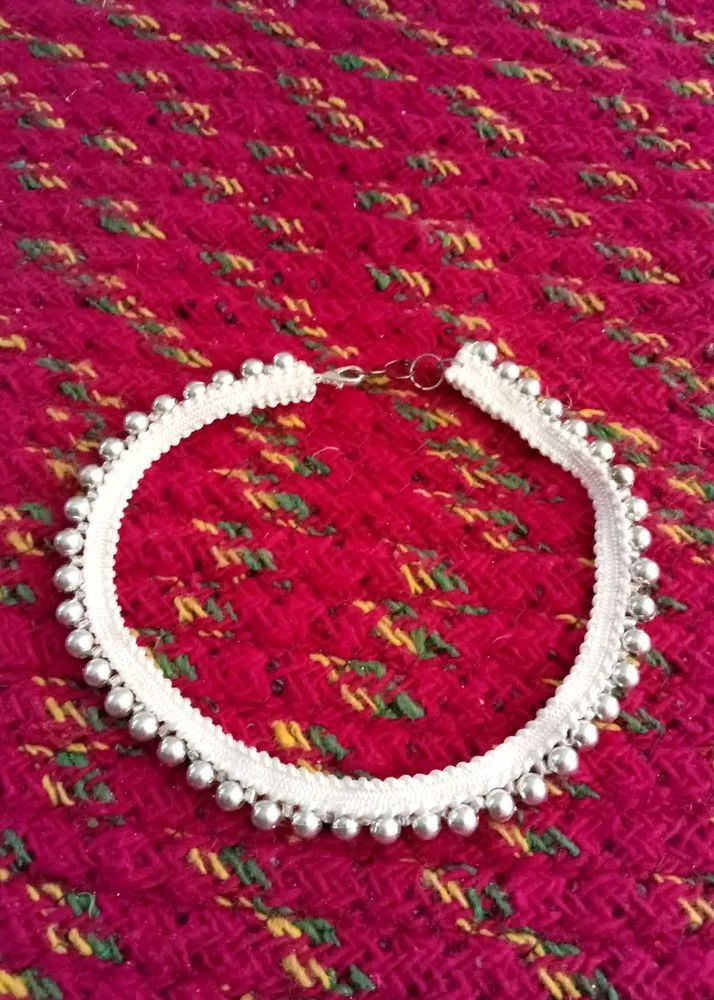 Silver Beads Choker Necklace