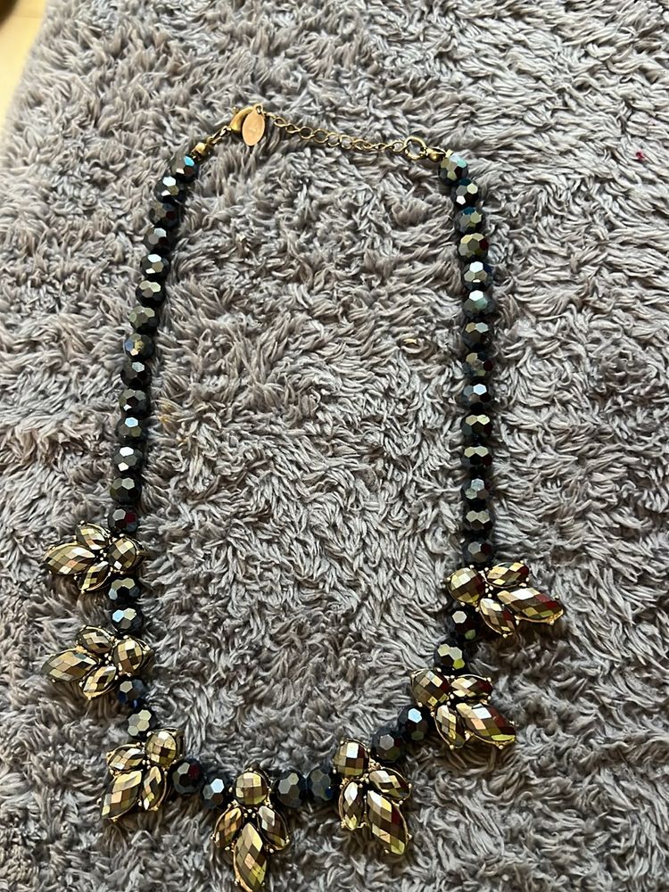 Grey And Black Stone Necklace