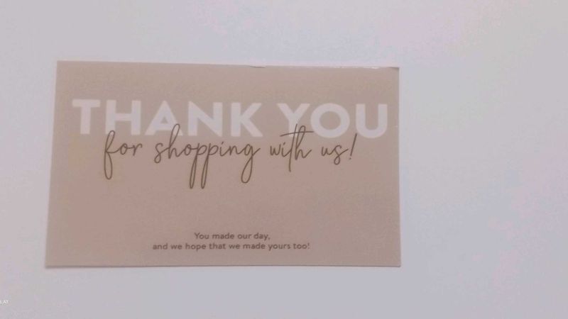 Beige Thankyou Card