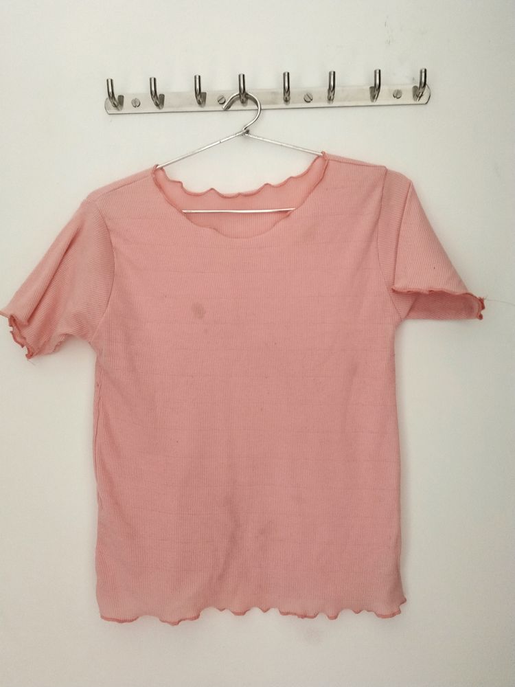 Peach Colored Fitted Top