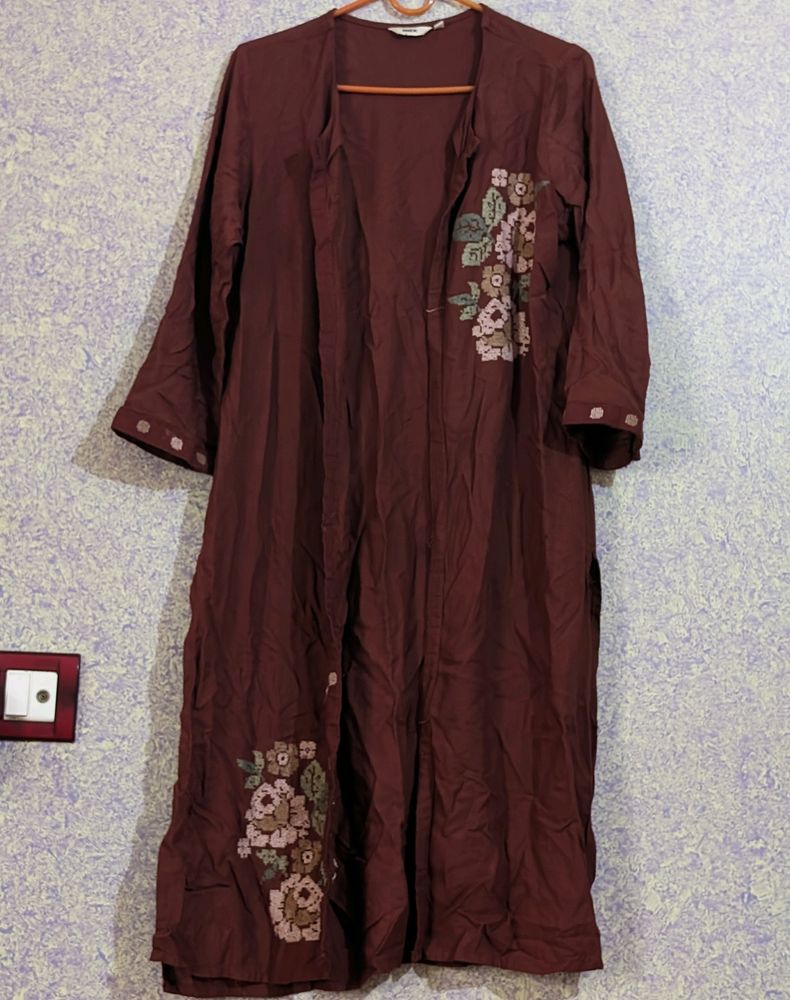 A Brown Printed Overcoat