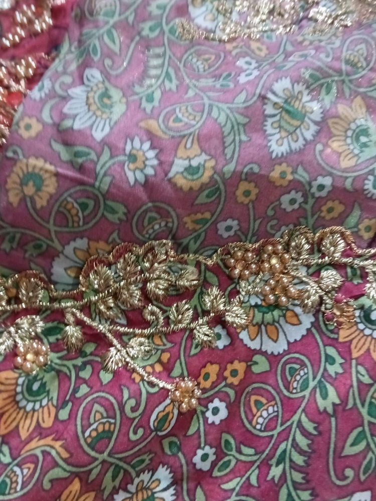 Kalamkari Organza Cut Work Dupatta