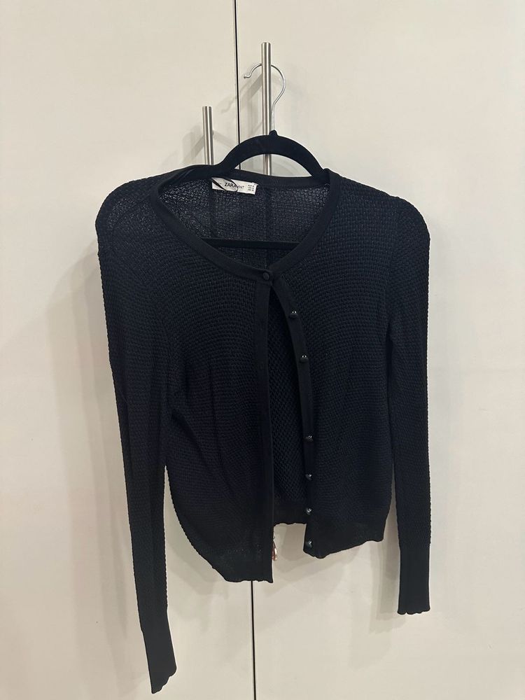 Zara Knit L Size Black cardigan