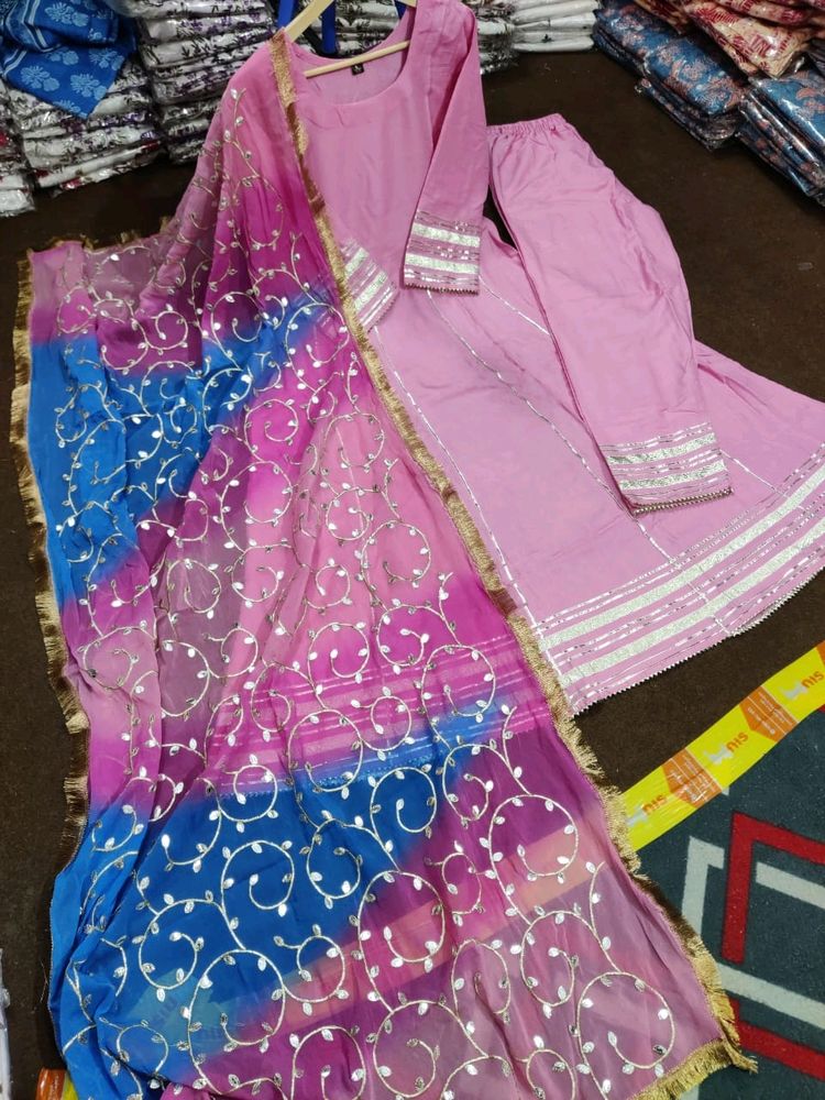 AC 654 Embroided Dupatta Suit