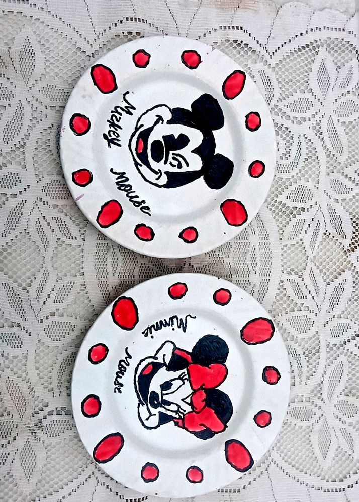 Mickey And Minnie Mouse Crockey Plates