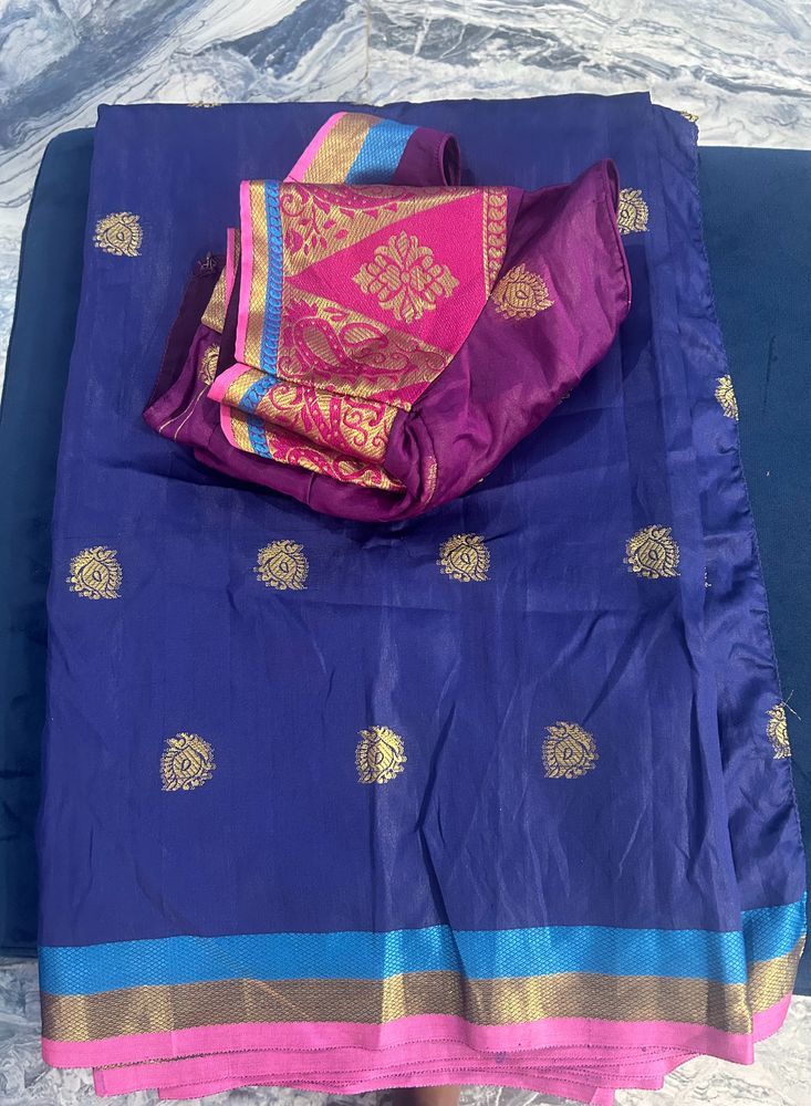 Blue Saree With Blouse