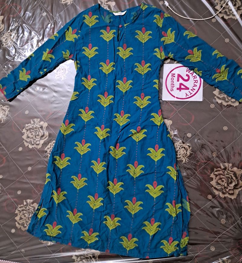 BRANDED Green Kurti with Great Design And Neckline