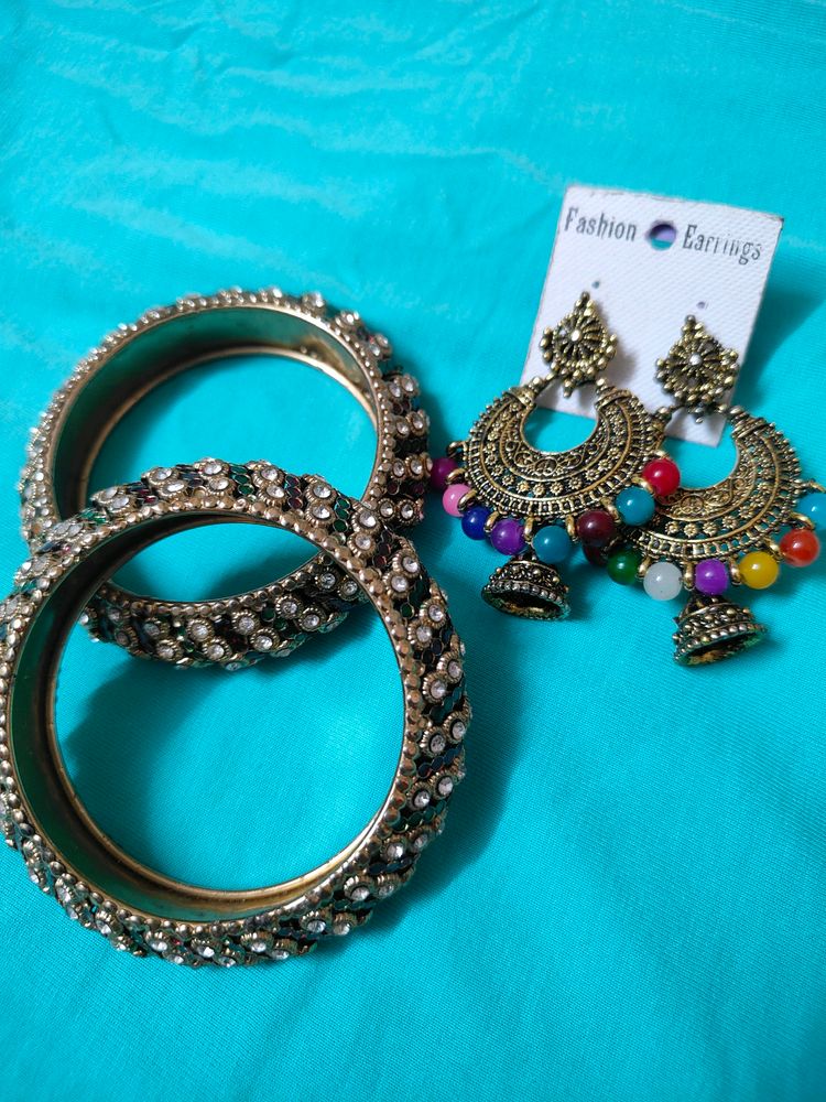 Festive Bangle and Earring Combo