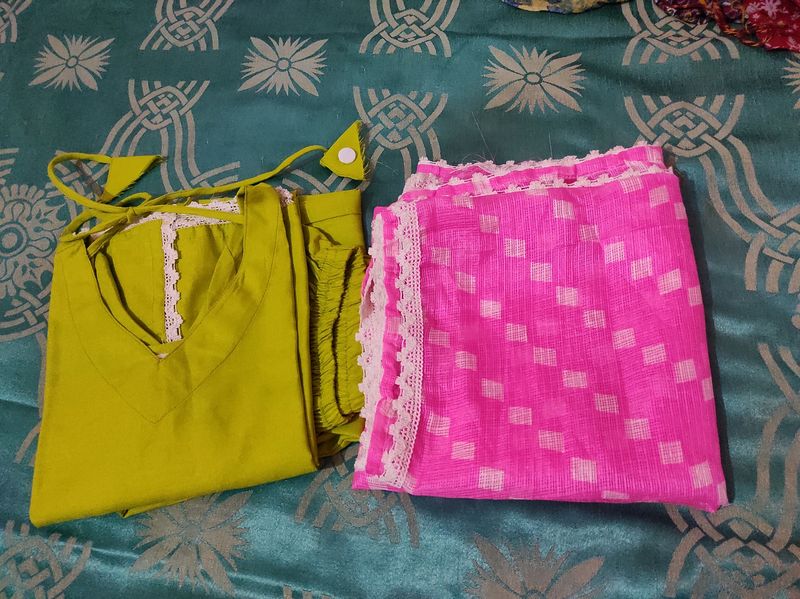 kurta, pant, duppata