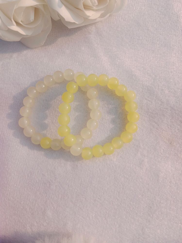 Yellow Glass Beads Combo Bracelet