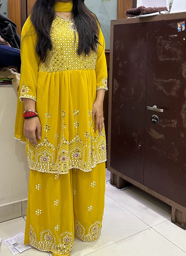 Beautiful Yellow Designer Dress For Party