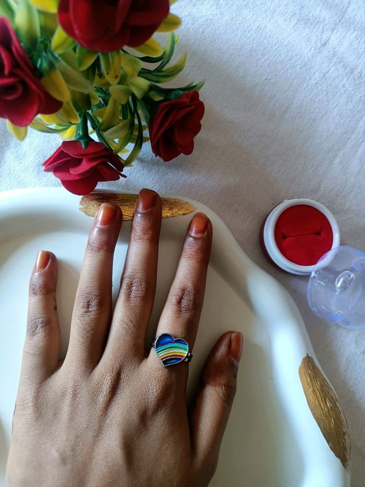 Rainbow Heart Ring