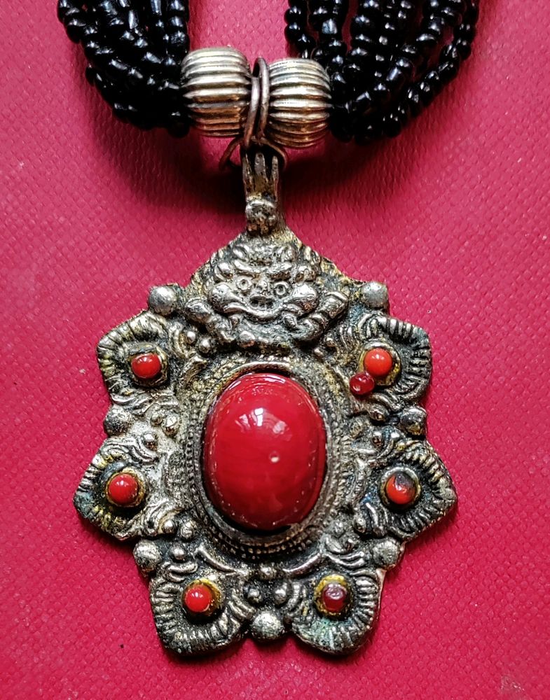 Neckpiece With Vintage Tibetan Pendant