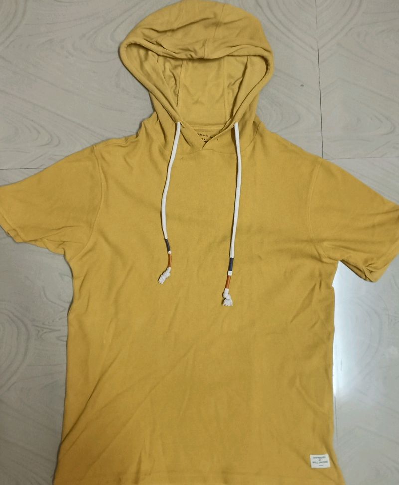 DNMX Mustard Yellow Hooded T-shirt