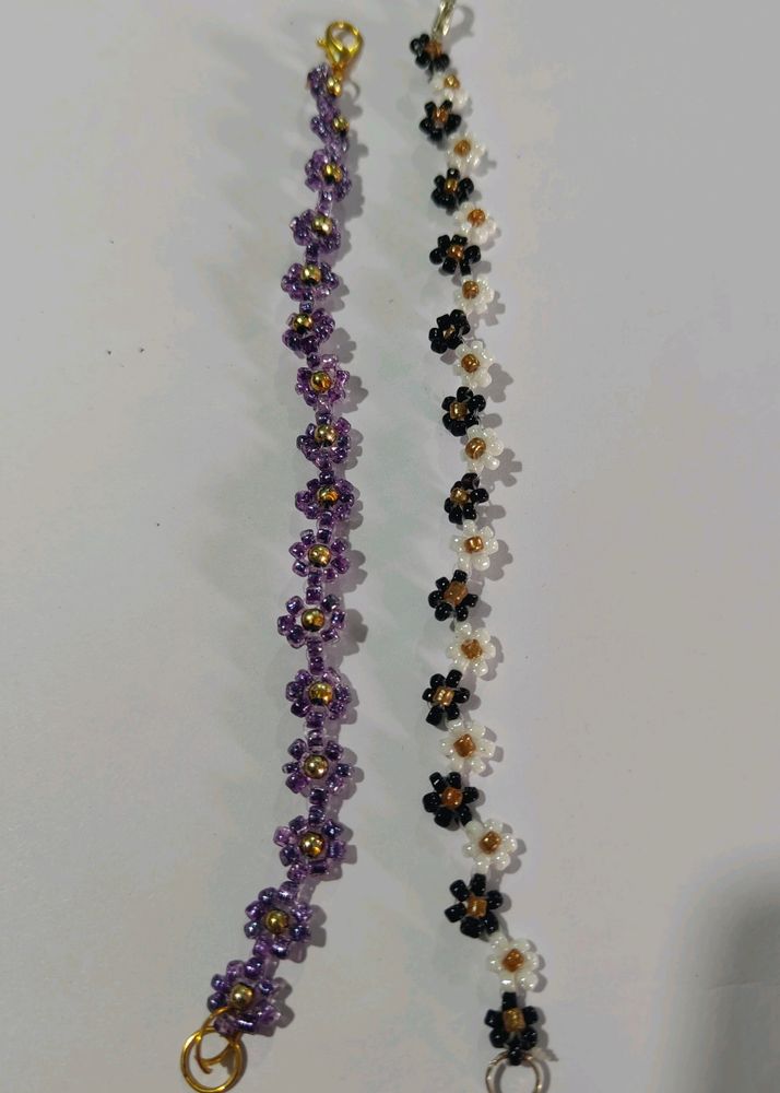 Two Flower Beads Bracelet || Aesthetic