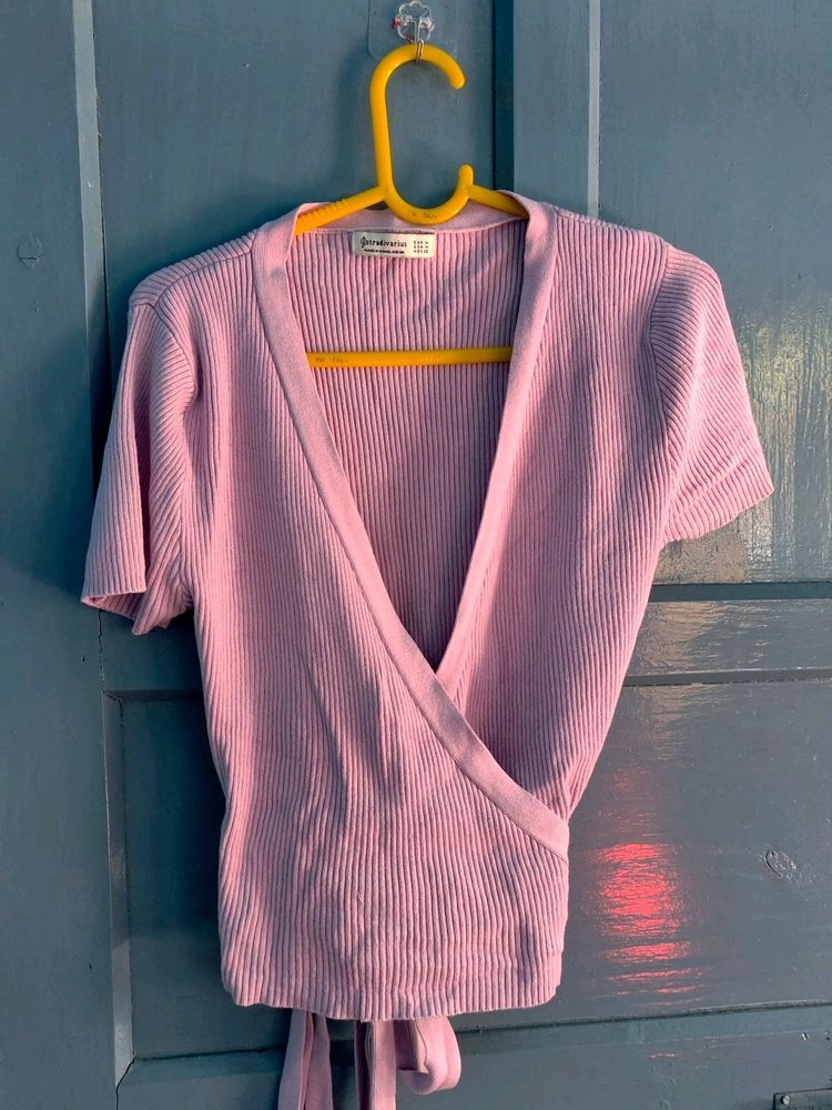 Beautiful Lavender Wrap Shirt