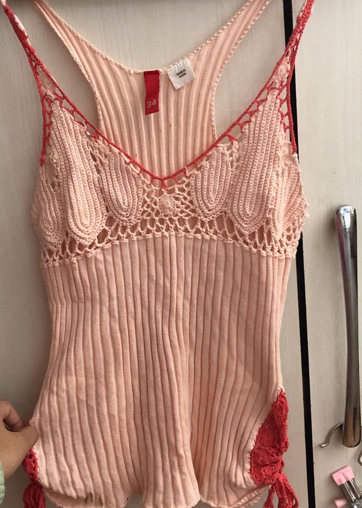 MAJOR SALE!! Sexy Crochet Tank  - Peach