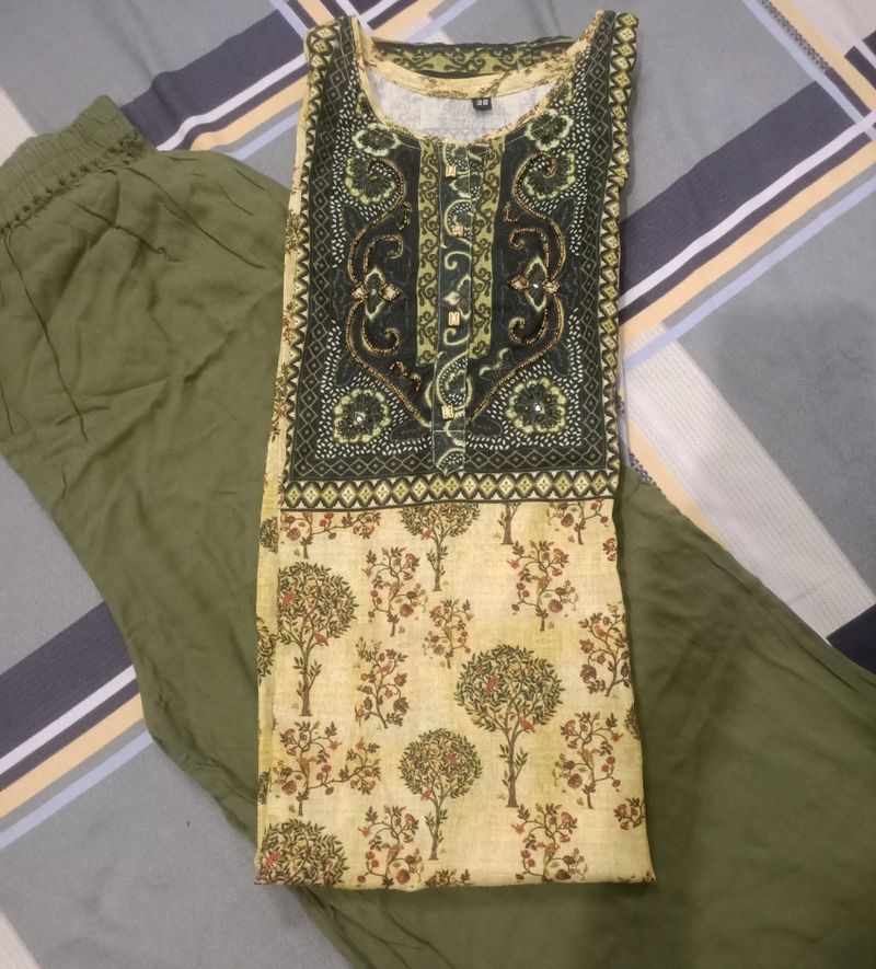 Printed Kurti With Plazao