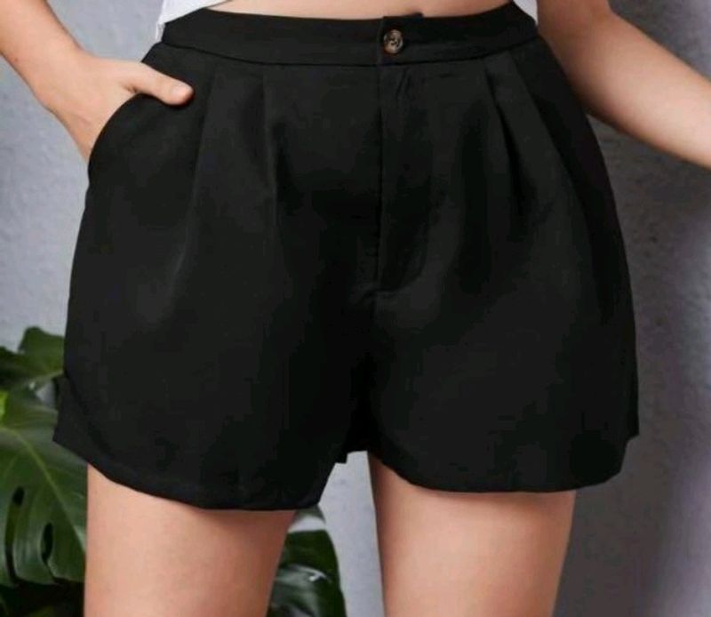 Black Wide Leg Shorts