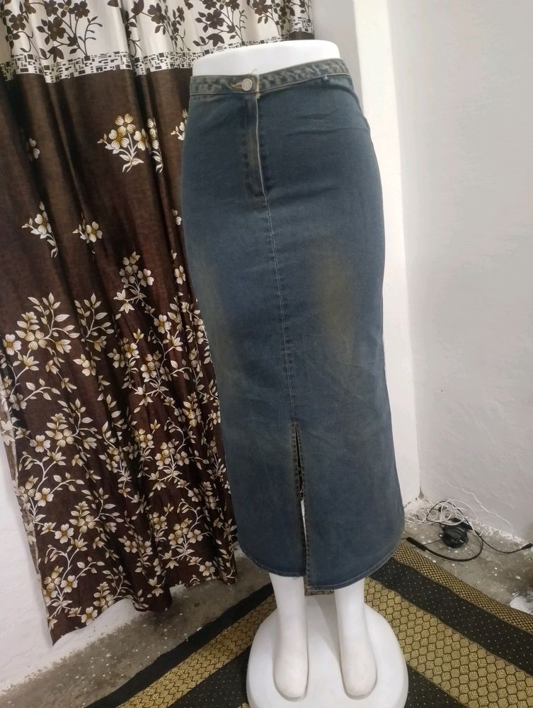 Denim Long Skirt