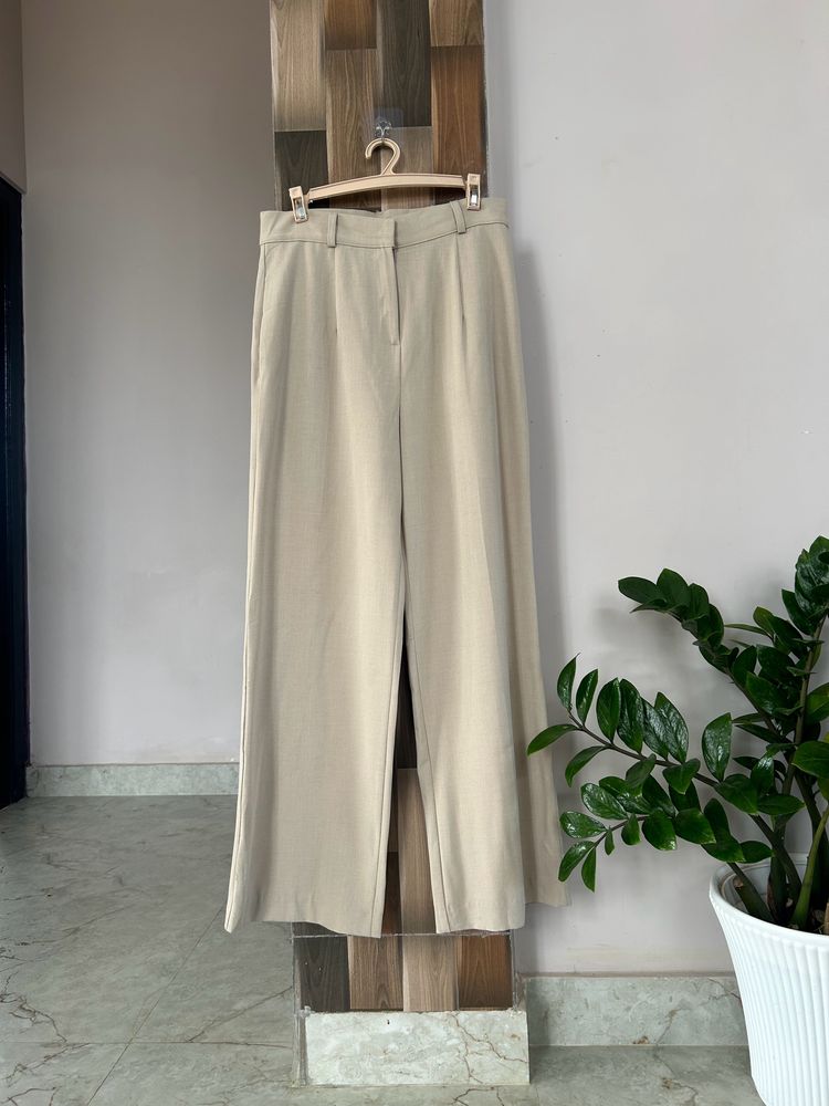 Light Beige Straight Legged Trouser