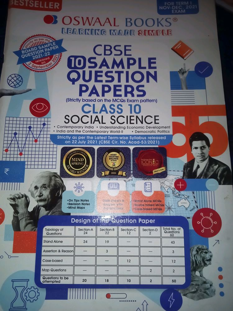 CBSE Class 10th Social Science Oswal Sample Paper.