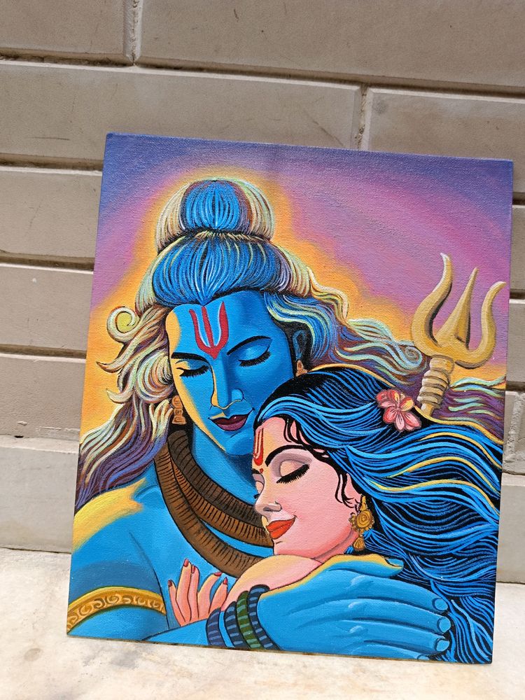 Shiv Parvati Canvas Painting