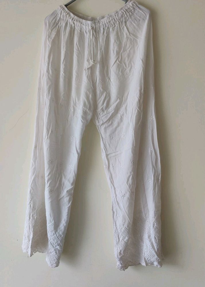 White Chikankari Pant