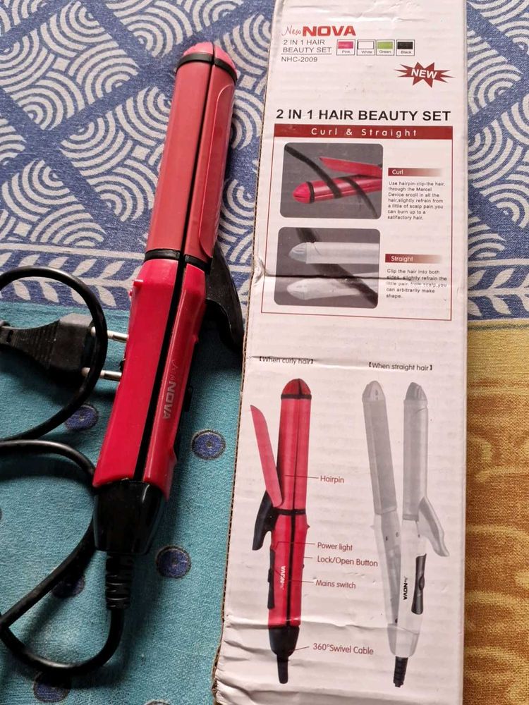 New Nova 2in 1 Hair Straightening & Curler