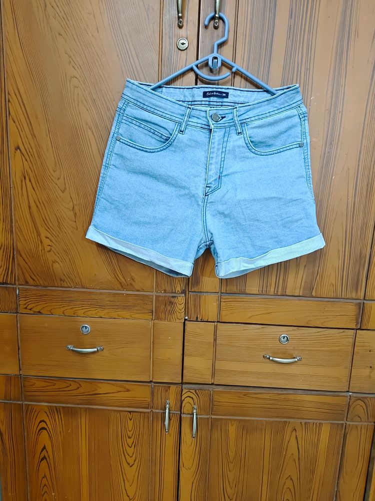 Mast And Harbour Blue Denim Shorts