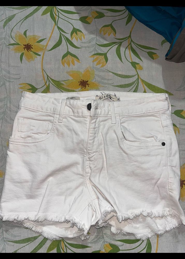 white denim shorts